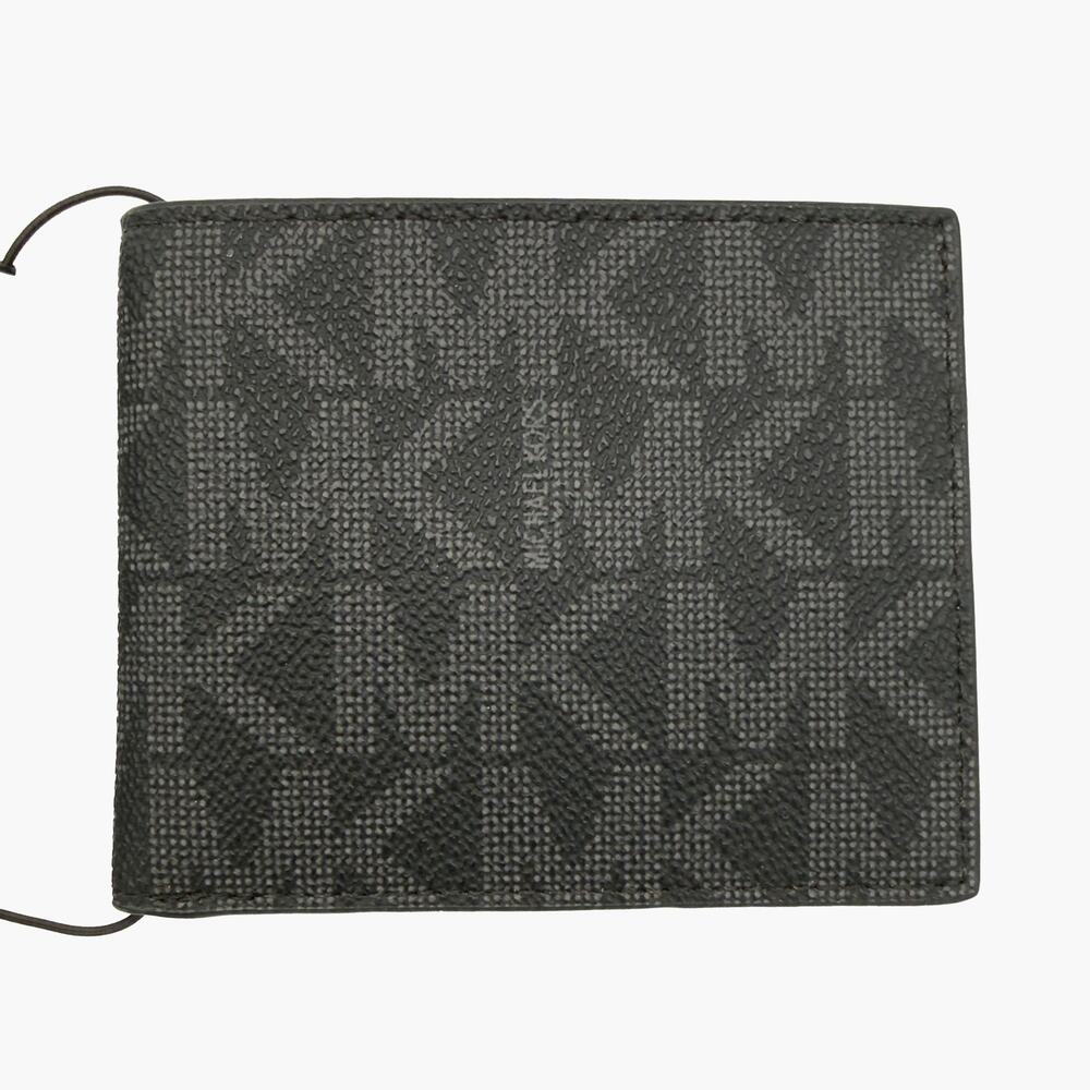 NWT MICHAEL KORS Jet Set Men's Slim Billfold Canvas & Leather Wallet (Black) - Picture 3 of 10